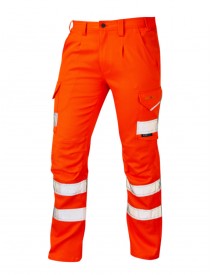 Leo Kingford EcoViz Stretch Cargo Trouser Orange - regular leg